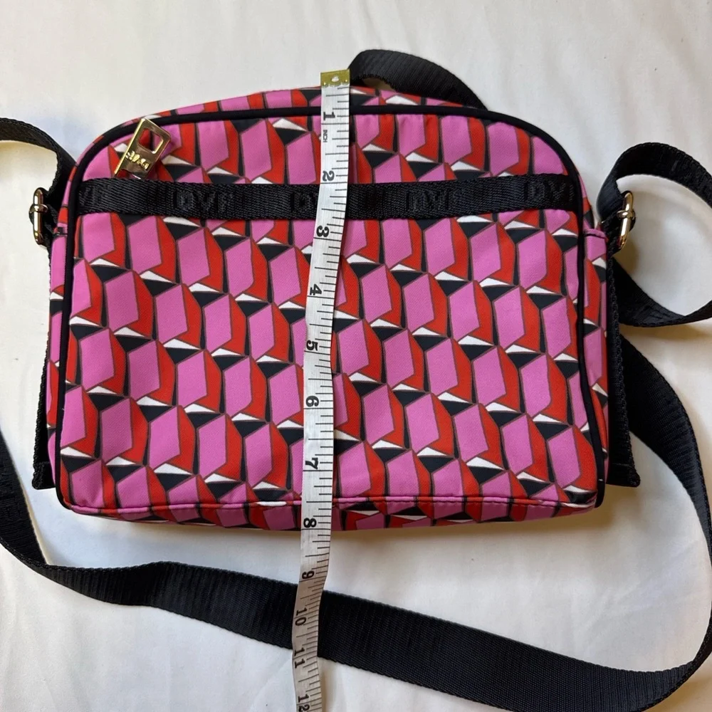 Diane von Fürstenberg x Target Geometric Crossbody Bag Pink Red Black Cube Print